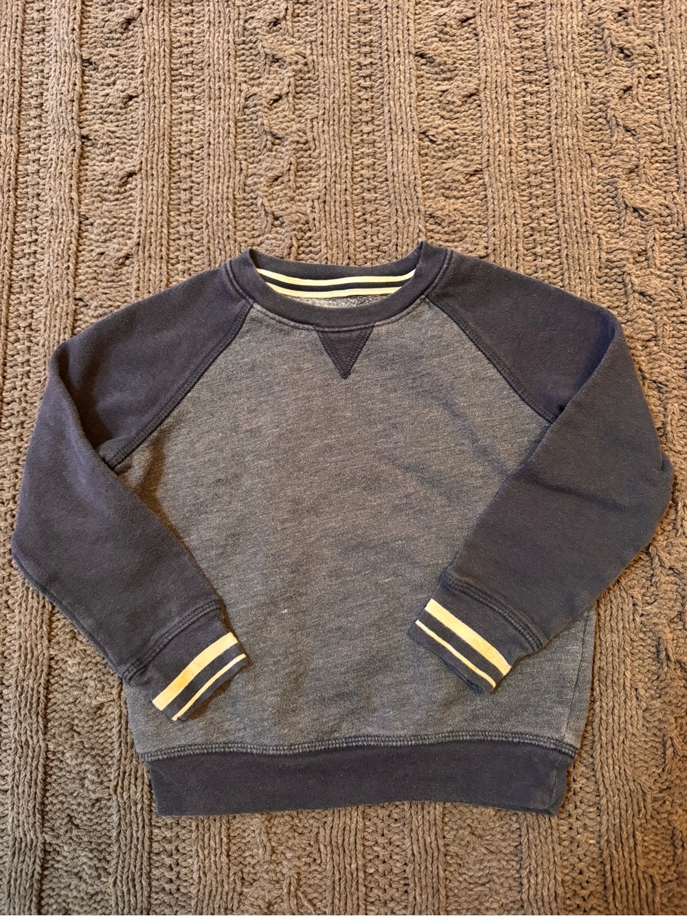 Boys Navy & White Crewneck Sweater (Athletic Works, Size XS 4-5)